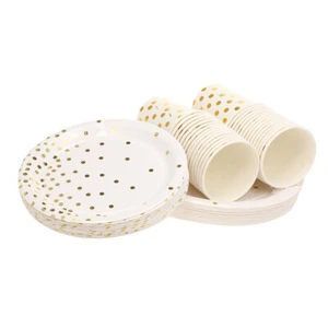 30X Pappbecher + 30X 7 "Teller + 30X 9" Teller Einweg Drinkware & Geschirr A7K0 - Bild 1 von 6