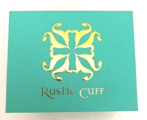 Rustikale Manschette Marke Aqua, Gold & Schwarz Display Geschenkbox Neu - Bild 1 von 5