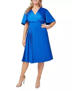 Adrianna Papell Damen Plus Glockenärmel Plissee Kleid Blau Größe 20 T/L - Bild 1 von 3