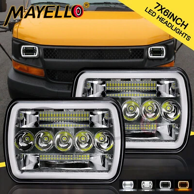 Par de faros LED alto/bajo DRL para camioneta de carga 7x6 5x7 para Chevy Express 1500 2500 3500 Foto 1 de 4