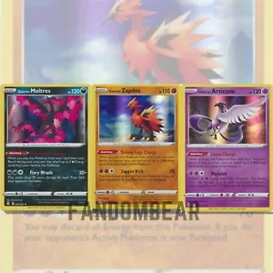 GALARIAN MOLTRES, ARTICUNO, ZAPDOS Cieli Evolventi Olo RARA carta 2021 Pokemon - Foto 1 di 9
