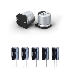 Kenwood TS-50S, TS-60S Zamienny zestaw kondensatorów promieniowych i elektrolitycznych SMD Nowy - Zdjęcie 1 z 2