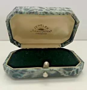 Caja de regalo de joyería vacía vintage Asahi Shoten Yokohama - Imagen 1 de 9