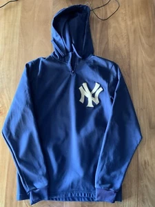 Majestic New York Yankees Hoodie Mens Small / CH Derek Jeter Sweatshirt Gold - Picture 1 of 12