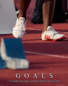 Track Goals Motivational Poster Print Running Jogging Marathon Classroom MVP572 - Picture 1 of 1