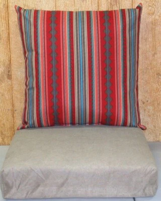 Outdoor Deep Seat Cushion Set ~ Montage Taupe Brick ~ 23x23x8 / 22x23.5x5 *NEW* - Image 1 of 2