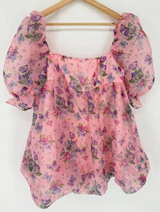 SHEIN Vestito Donna Tg XL Farfalla Mini Babydoll Vestito Maniche a Sbuffo, 2789 - Foto 1 di 10