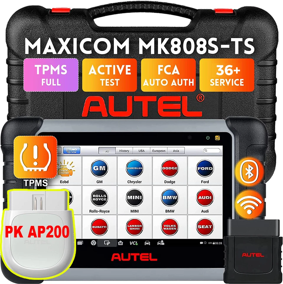 Autel MaxiCOM MK808S-TS OBD2 Diagnosegerät Scanner  Coding TPMS MK808S AP200 - Bild 1 von 1