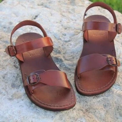 Camel Brown Leather Sandals size 37, AU7 Strappy Brand new without box - image 1 of 3