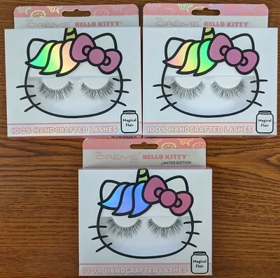 LOTE DE 3 PESTAÑAS THE CREME SHOP HELLO KITTY 100% ARTESANALES - ESTILO MÁGICO Foto 1 de 2