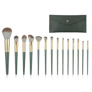 Set pennelli trucco 14 pezzi ombretto fondotinta capelli morbidi cipria trucco Br W9M5 - Foto 1 di 24