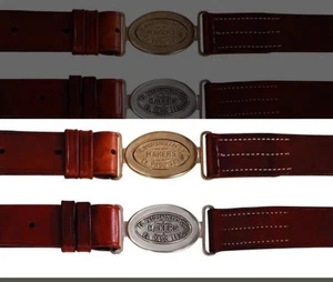 El Paso Saddlery sportlicher brauner Ledergürtel mit Messingschnalle Größe Large XL - Bild 1 von 10