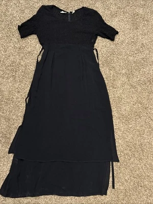 Maxi Vestido Falda Gasa Liz Now, Mangas Cortas Talla S B22 Foto 1 de 4