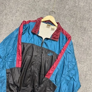VTG Nike Jacket Men's XL 1980's Full Zip Windbreaker Nylon Multicolored - Picture 1 of 13