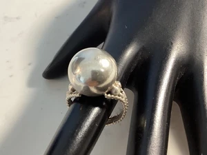 AUTHENTIC STERLING SILVER VERY DETAILED LARGE BALL RING MUST SEE NO RESERVE - Picture 1 of 8