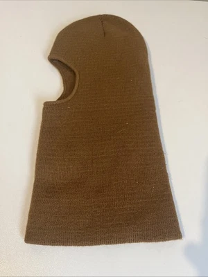 Máscara facial de invierno de pasamontañas nudo grueso color coyote frotado Foto 1 de 4