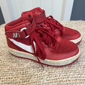 Nike Air Force 1 Mid GS University Red Style 314195-604 Size 4Y Used - Picture 1 of 10