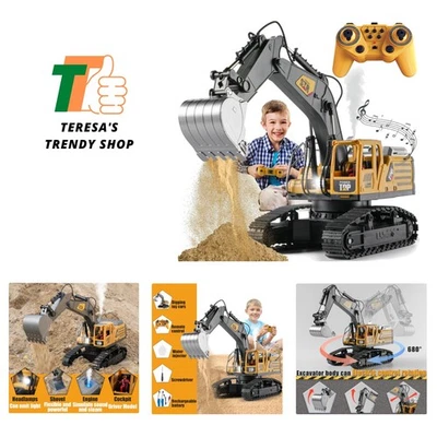 1:14 Remote Control Excavator Toys for Boys,14 Channel RC Digger Construction... - Image 1 of 4