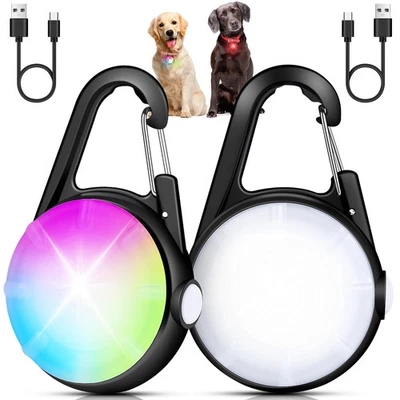 Luces para perros para pasear por la noche, paquete de 2 clips en collar de perro luces para R... Foto 1 de 4