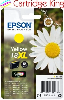 Cartucho de inyección de tinta amarillo Epson original T18 XL (margarita) Foto 1 de 1