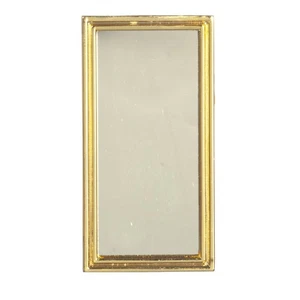 Puppenhaus Miniatur kleiner rechteckiger Spiegel in Gold - Bild 1 von 1