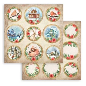 Stamperia - HOME FOR THE HOLIDAYS - ROUNDS - 12" X 12" - CUT UP TO SAVE POSTAGE - Picture 1 of 1