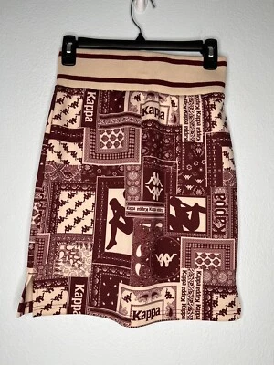 Falda Larga Kappa Roja Beige Bodycon Paisley Extra Pequeña XS Patrón Nueva Con Etiquetas Foto 1 de 4