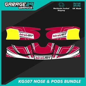 Birel Style KG507 Stoßstange vorne & Seitenhülsen Aufkleber Kit Konvolut - Bild 1 von 1