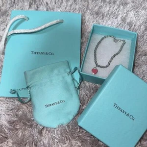 Tiffany & Co. Women's Tiffany heart tag bracelet pink with box good condition JP - Picture 1 of 4