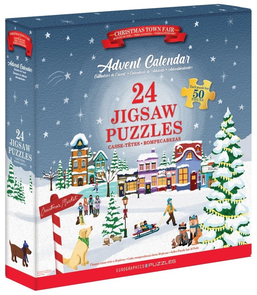 Eurographics 9924-5919 Christmas Town Fair Advent Calendar Jigsaw Puzzle