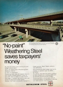 1969 Vintage Print Ad No-paint Weathering Bethlehem Steel saves taxpayer's money - Picture 1 of 2