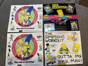 Vintage : THE SIMPSONS gumball VENDING MACHINE display Header Cards Lot Of 4 - Picture 1 of 5