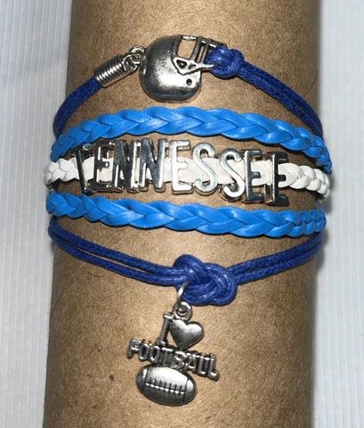 Bracelet NFL TENNESSEE FOOTBALL TEAM LEATHER INFINITY CHARM BRACELET Cover