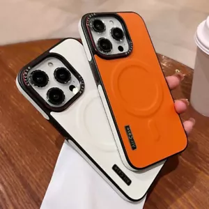 Funda Magsafe imán de cuero a prueba de golpes para iPhone 16 15 Plus 14 13 Pro - Imagen 1 de 21