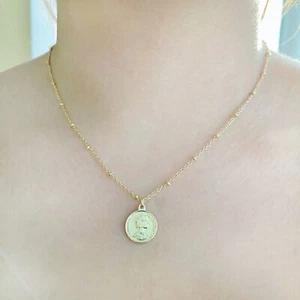 Royal Queen Elizabeth Gold Color Coin Necklace/ Earrings - Picture 1 of 10