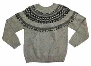 Suéter Original Impermeable Vintage Para Mujer Gris Claro Fair Isle Talla Mediana  - Imagen 1 de 8