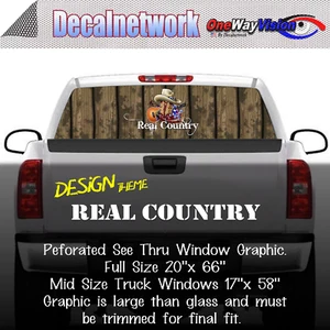 Real Country cow boy See Thru Window Graphic One Perforated Glass - Picture 1 of 2
