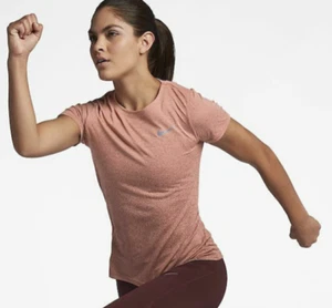 Nike Womens Shirt Running Dri-Fit Medalist Large Rust Pink 928950-646. - Picture 1 of 4