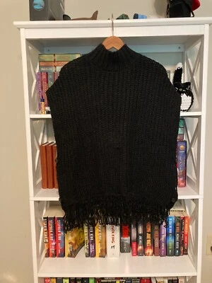 &merci Sleeveless Side Button Black Turtleneck Sweater Women's Medium M - Image 1 of 4