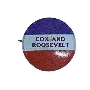 Cox And Roosevelt Vintage 7/8” Political Pin Reproduction - Imagen 1 de 2