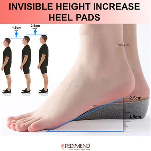 PEDIMEND™ 2X Height Increase Insoles - Heel Lifts for Shoes Make You Taller - UK - Picture 1 of 5