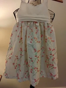 Cherokee Ivory With Embroidered Peach Flower Dress Size 3T Lined New - Picture 1 of 12