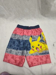 Boys Medium Swim Trunks Net Lined Shorts Pokemon Pikachu Swimwear Beach Pool - Picture 1 of 6