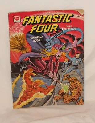 Vtg 1977 Fantastic Four Meet the Witch Coloring/Activity Book Whitman - Image 1 of 4