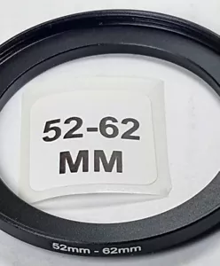 52-62mm Metal Step Up Adapter Ring 52mm Lens to 62mm Filter Converter E52-E62 - Picture 1 of 7