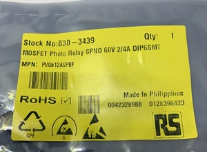 1 X PVG612ASPBF INFINION SSR RELÈ SPST-NO 2A 0-60V UK VENDITORE GRATUITO P+P - Foto 1 di 2
