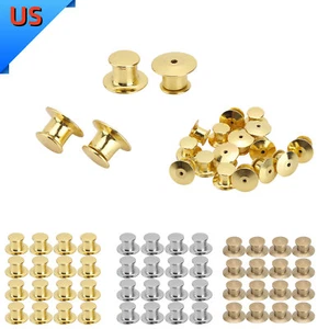 16PCS Locking Pin Backs Locking Pin Keepers Clasp Metal Pin Locks Back - Picture 1 of 25