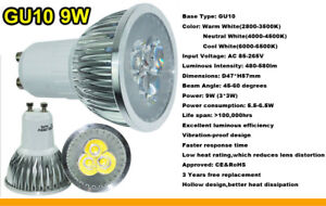 Ampoules DEL gradables GU10 MR16 E27 E14 9W 12W 15W 110V 220V lampes lumineuses