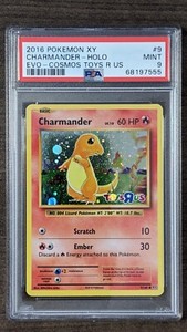 CHARMANDER 2016 Pokémon 9/108 PSA 9 Cosmos Toys 'R Us XY Evolutions MINT