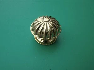 SPOOL CABINET KNOB, SOLID BRASS 1 3/8" DIA. BACKPLATE 1 1/8 DIA. WITH SPLIT PIN - Picture 1 of 3